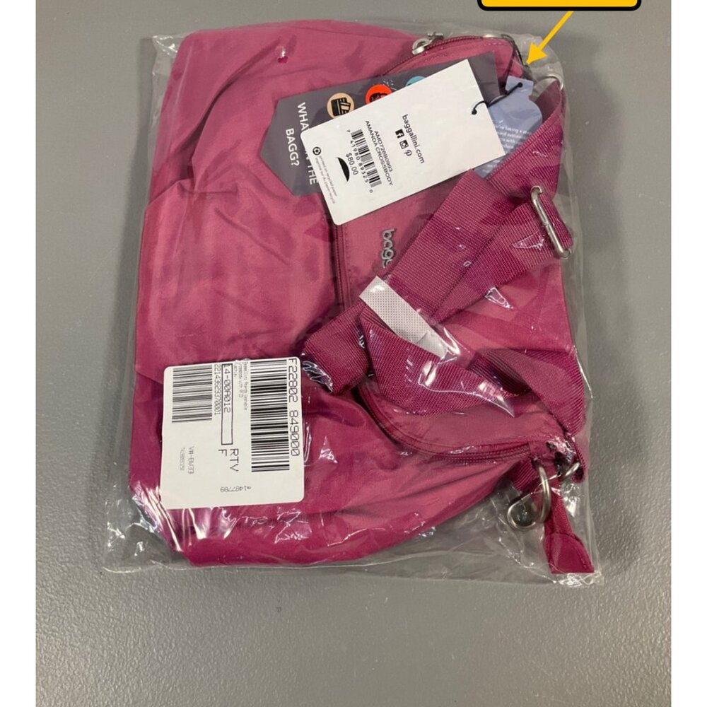 Baggallini Amanda RFID Crossbody Bag - Washable Nylon, Fuschia, Secure & Stylish - Picture 2 of 7